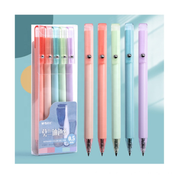 Pen de gel Morandi de alta calidad 0.5 mm Pen de gel de gel retráctil para suministros escolares